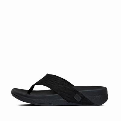 Fitflop Men's SURFER Toe-Post Sandals - Black, RJ2083571